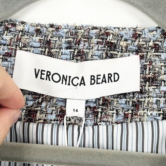 NWT Veronica Beard Ferazia Metallic Tweed Jacket in Silver Multi - Picture 7 of 11